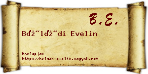 Béládi Evelin névjegykártya